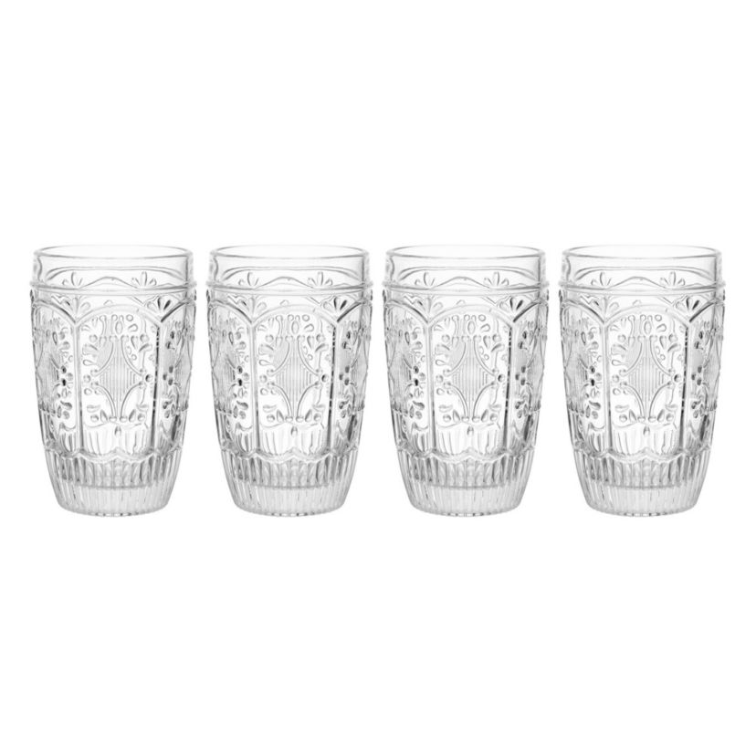 Villa Palm Rocks Double Old Fashioned, Set of 4, Green, 10-ounce