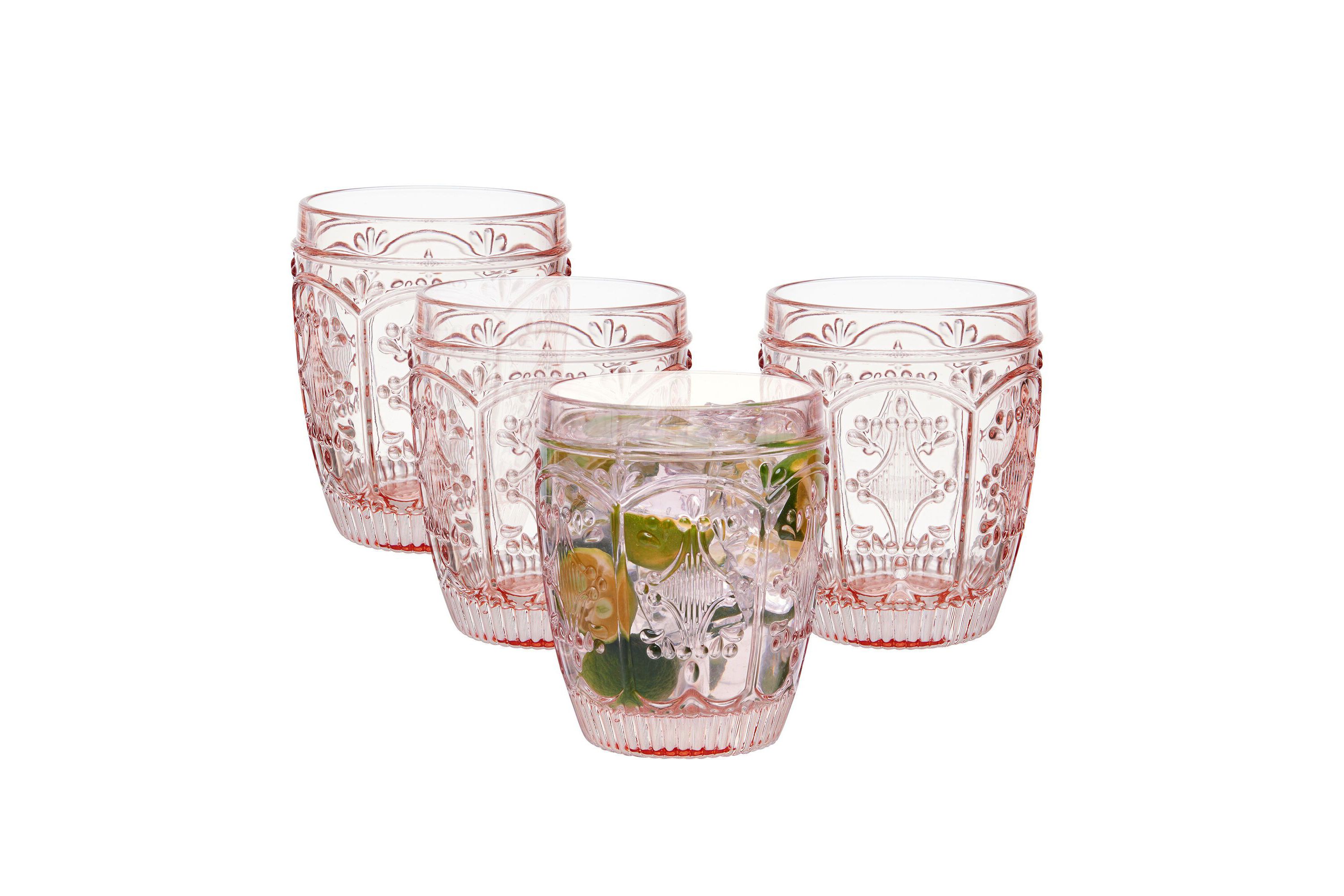 Trestle Rocks Double Old Fashioned, Set of 4, Blush, 10-ounce