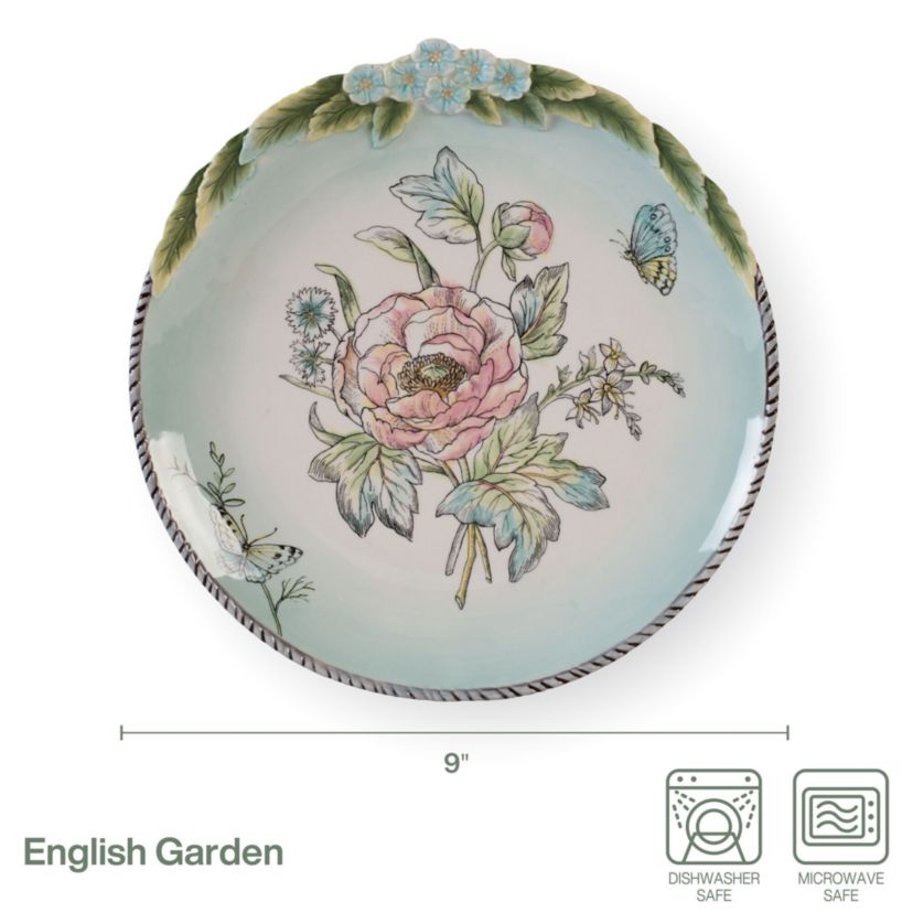 English Garden Bloom Accent Plate, Set of 4