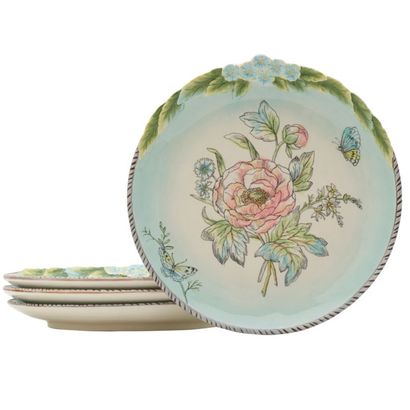 English Garden Bloom Accent Plate, Set of 4