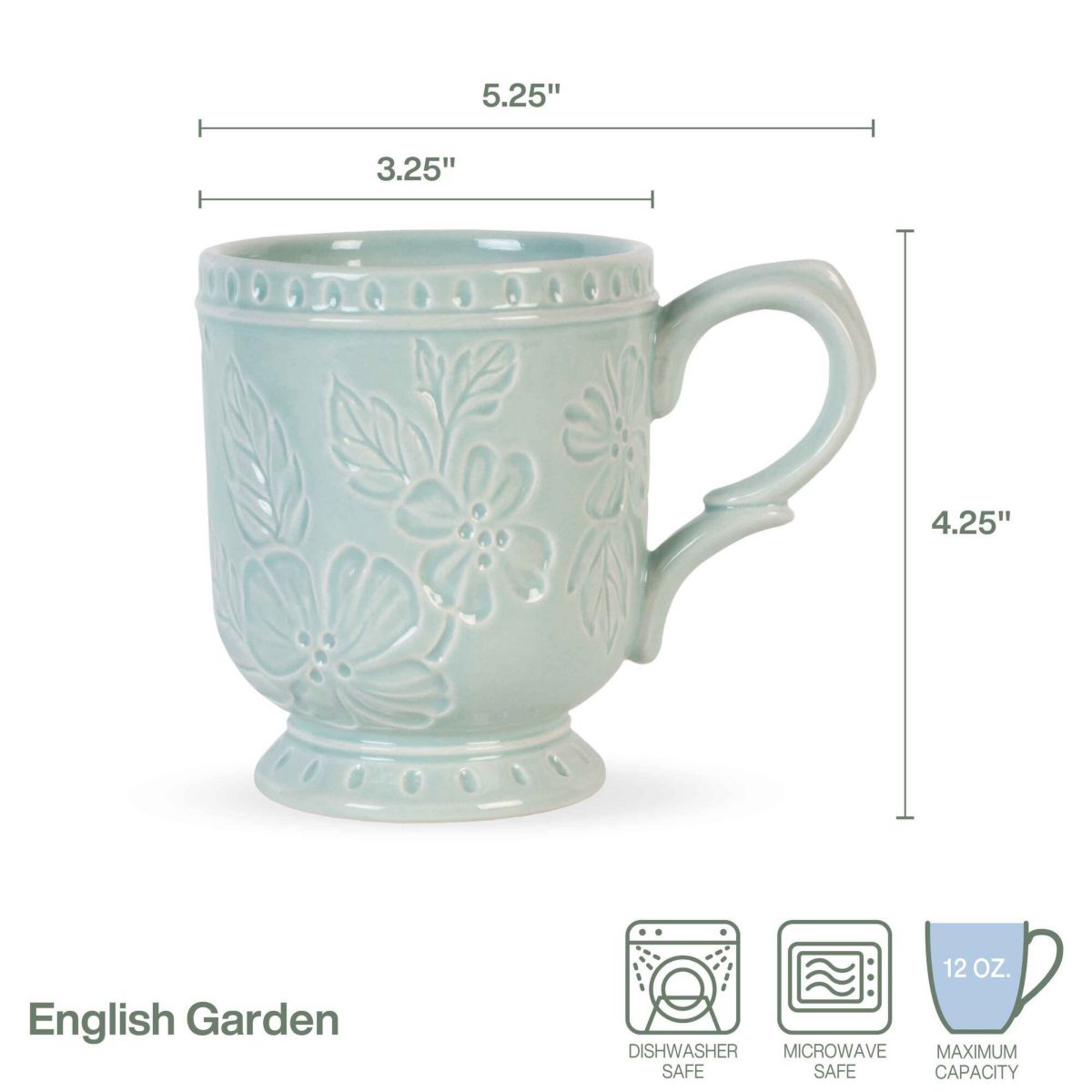 English Garden 12-oz Mugs, Set of 4