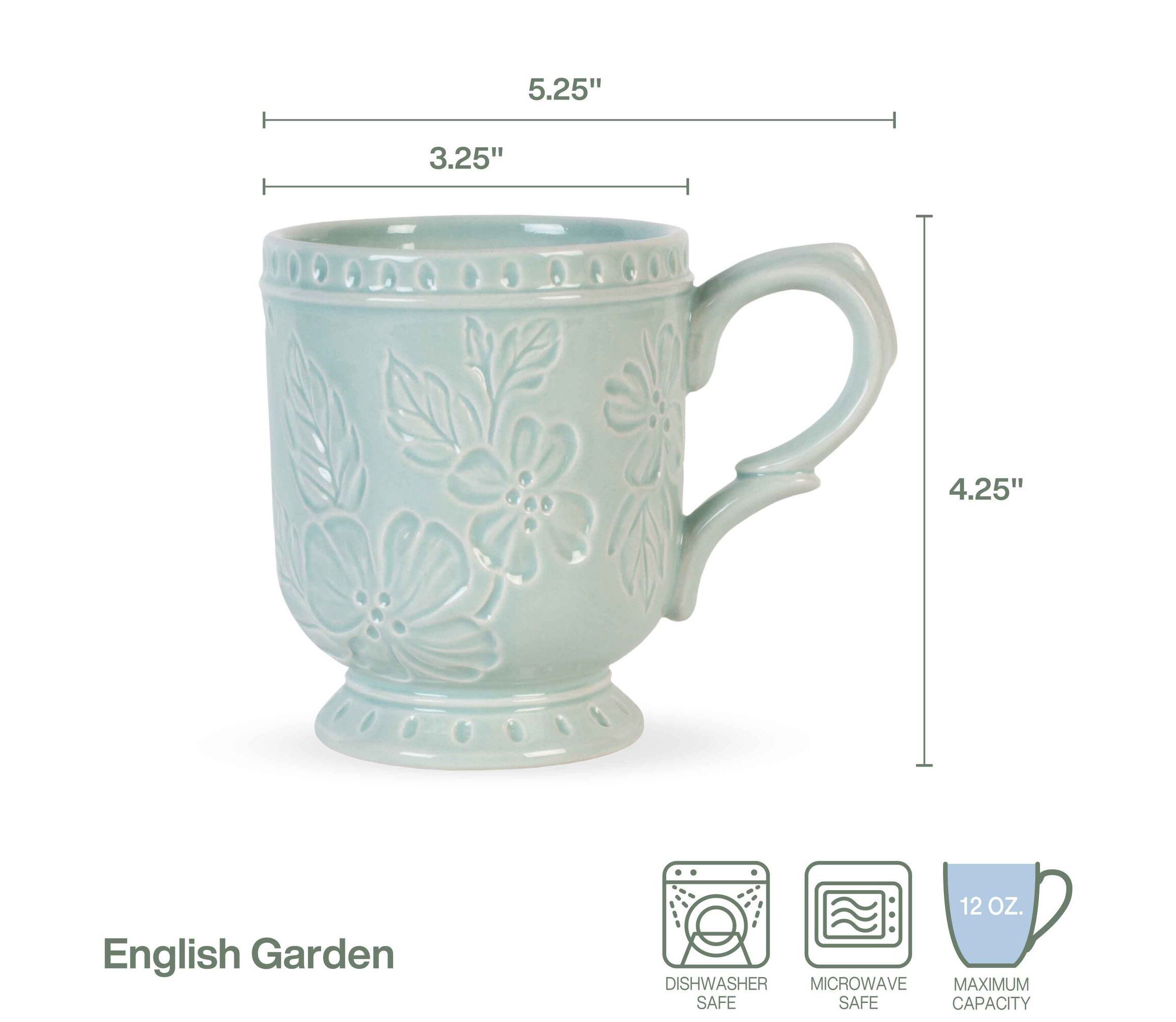 English Garden 12-oz Mugs, Set of 4