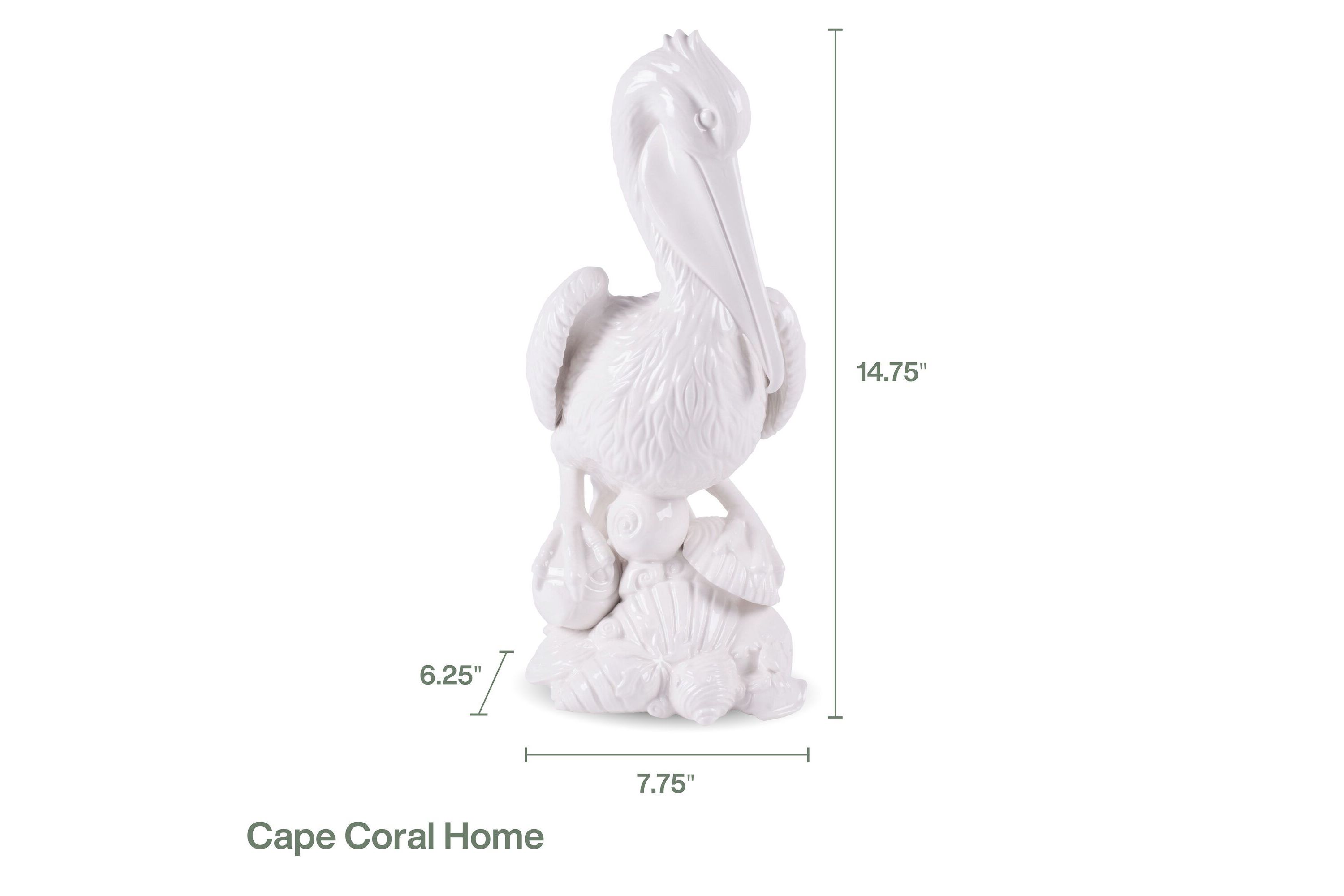 Cape Coral Home Tall Pelican Figurine
