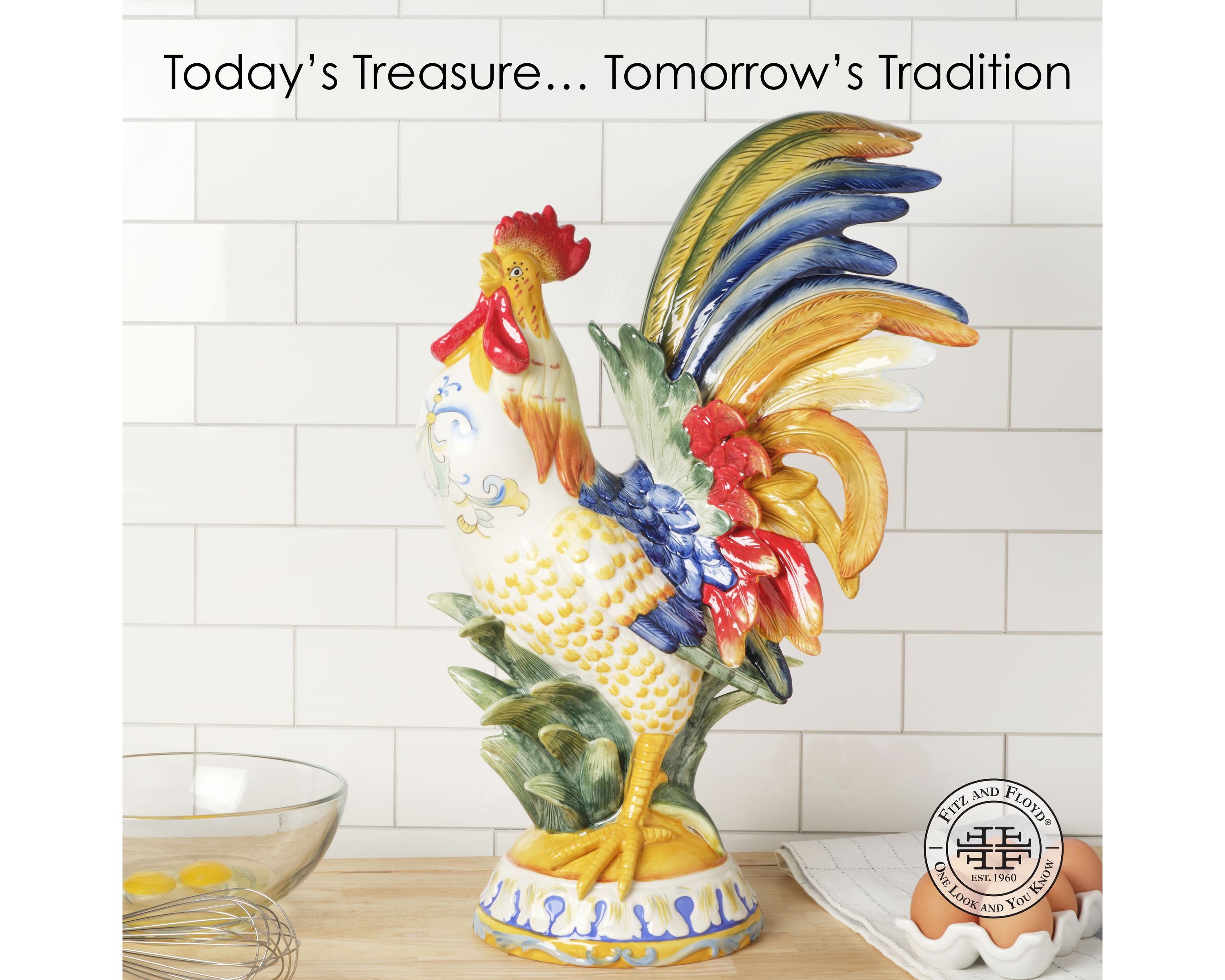 Ricamo Rooster Figurine