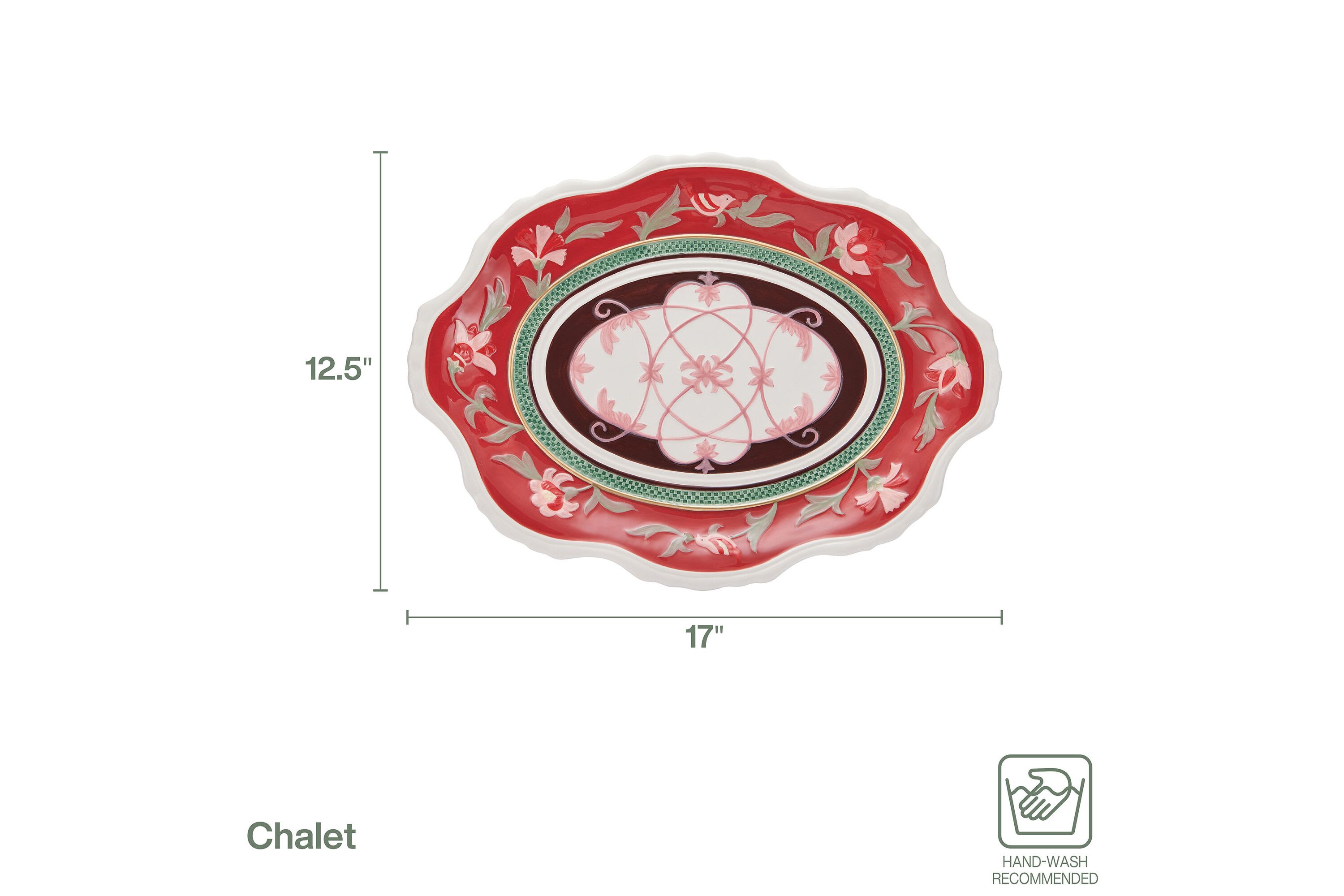 Chalet 17-in Oval Platter