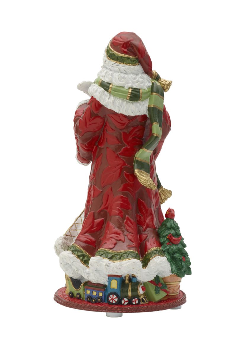 Holiday Home African American Santa Musical Figurine
