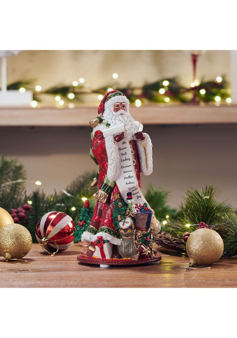 Holiday Home African American Santa Musical Figurine