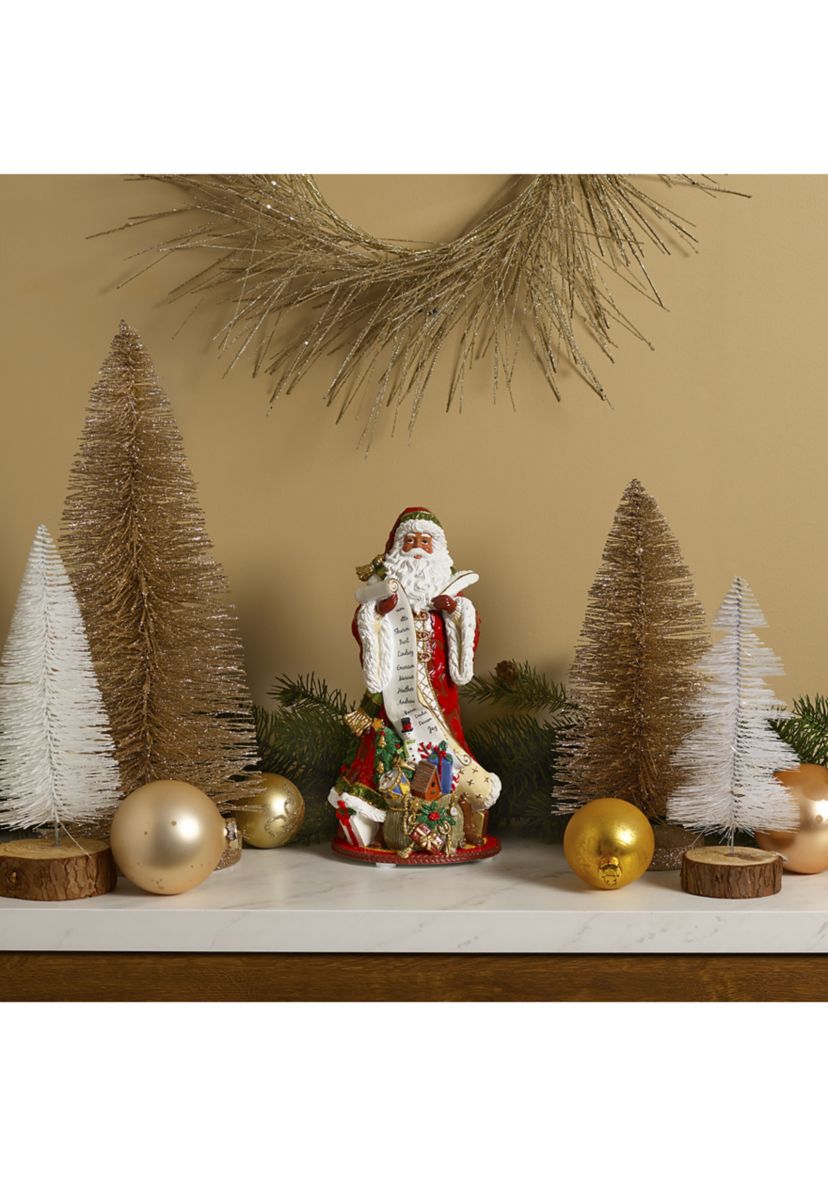 Holiday Home African American Santa Musical Figurine
