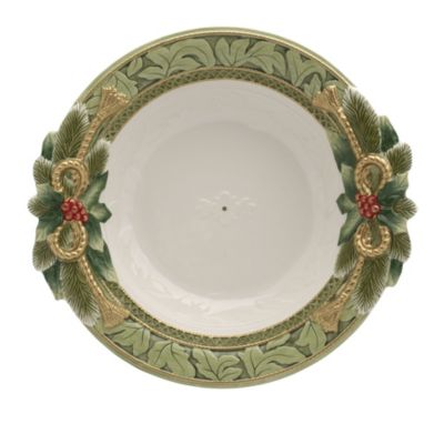 Fitz and Floyd Holiday Home Green Large Serve Bowl -  76016815292099