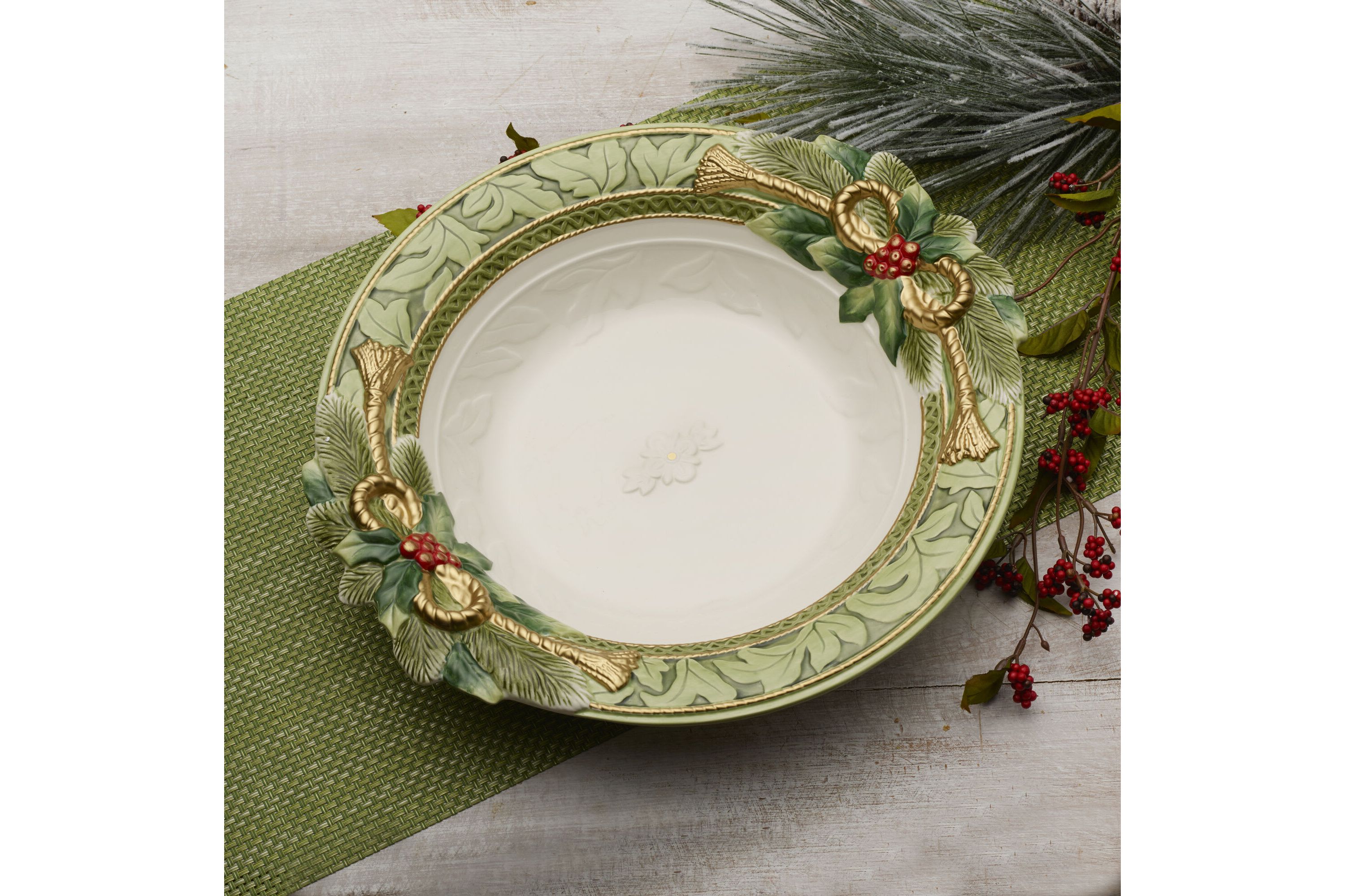 Holiday Home Green Large Serve Bowl