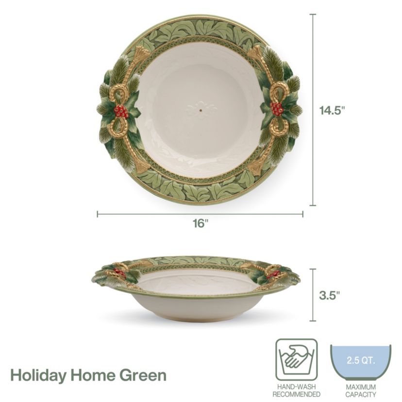 Holiday Home Green Large Serve Bowl