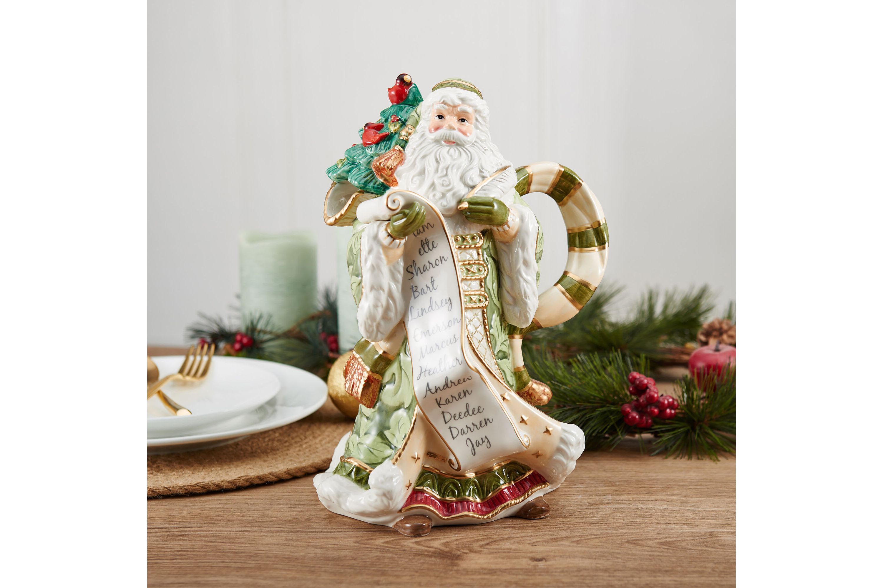Holiday Home Green Santa Pitcher