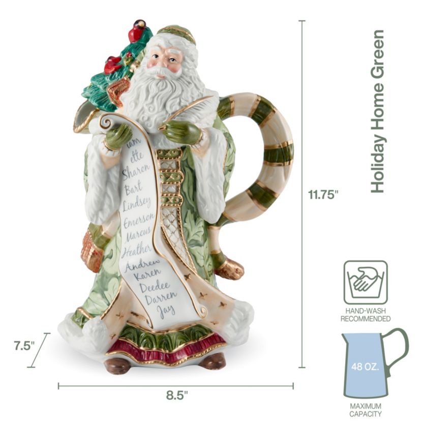 Holiday Home Green Santa Pitcher