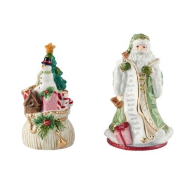 Fitz and Floyd Holiday Home Green Salt and Pepper Set -  0885991250715