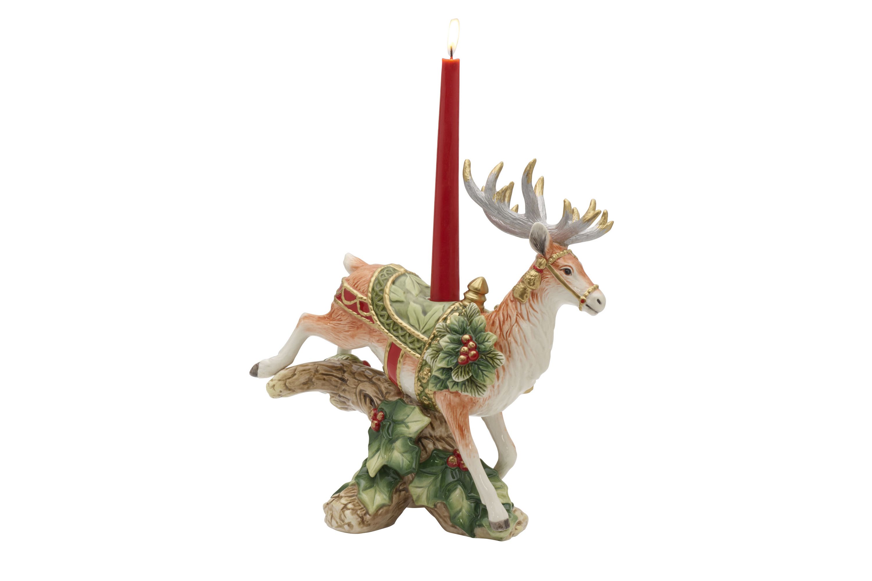 Holiday Home Green Land Deer Candleholder