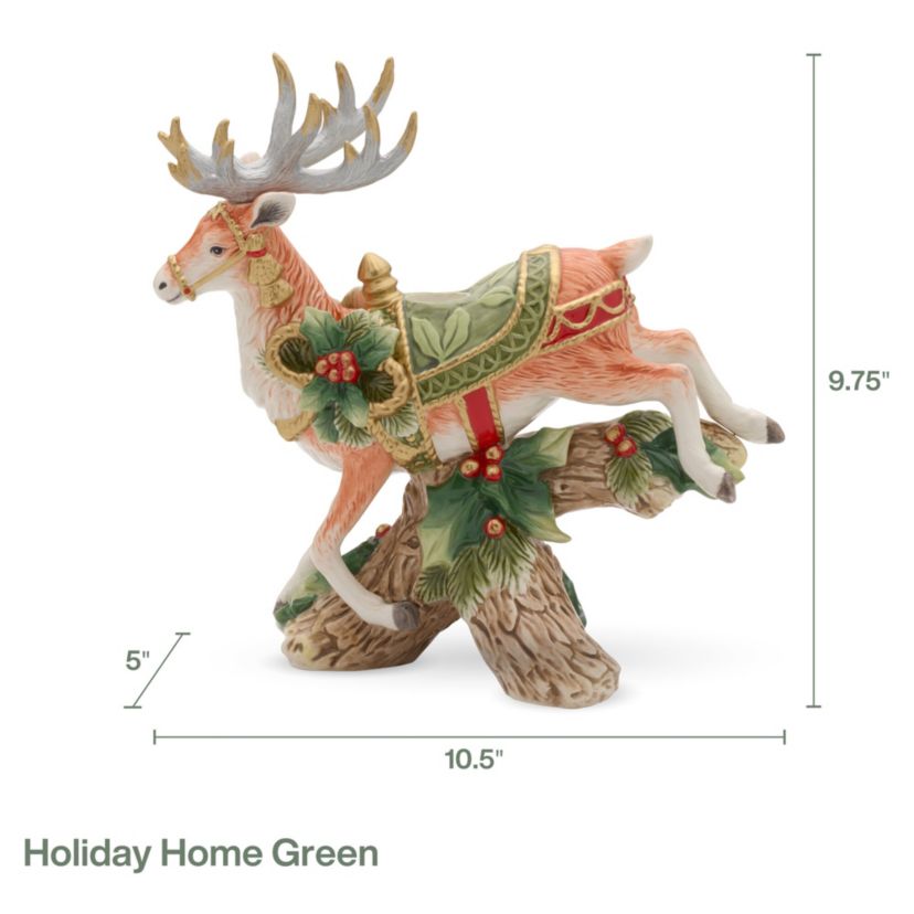 Holiday Home Green Land Deer Candleholder