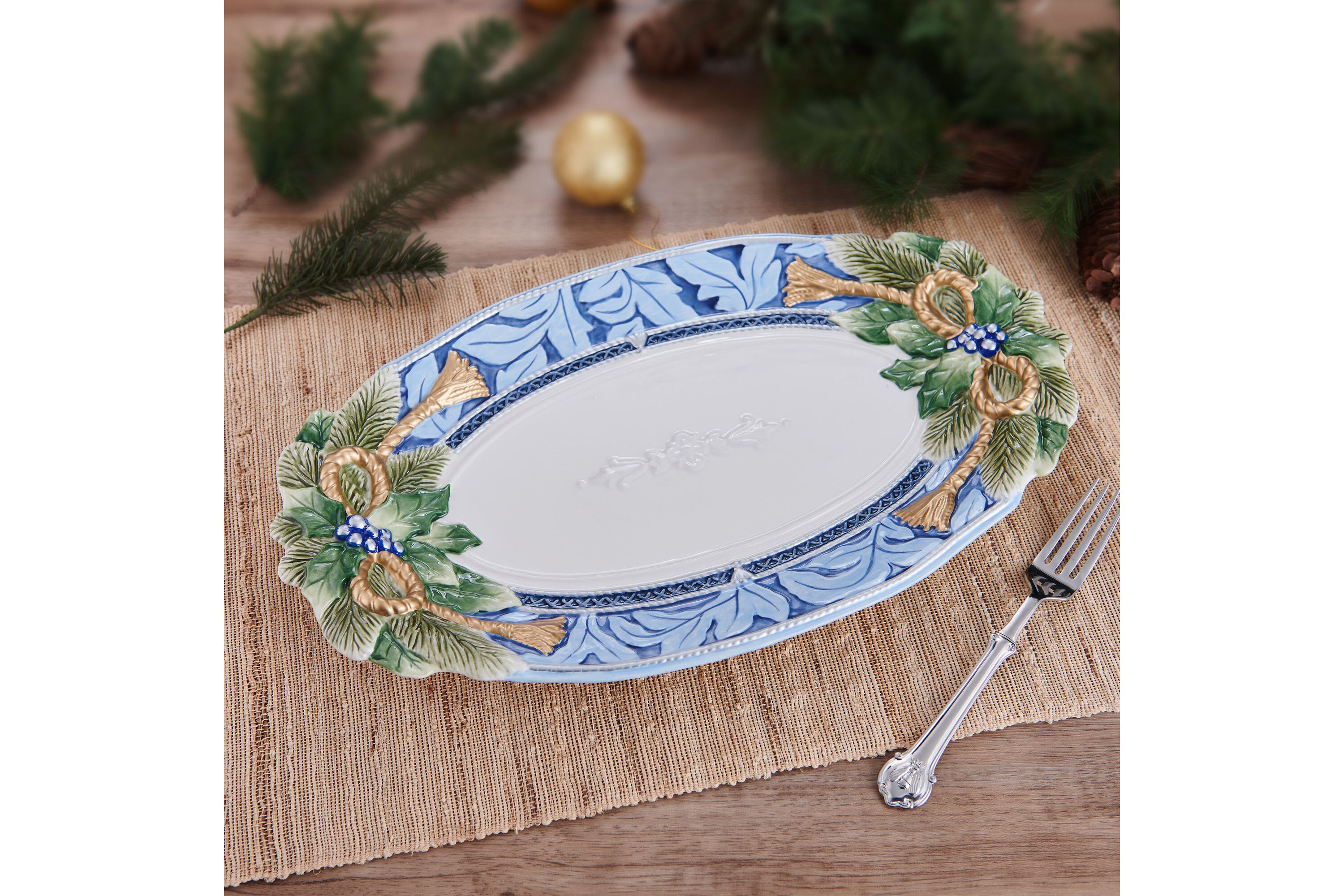 Holiday Home Blue Large Platter