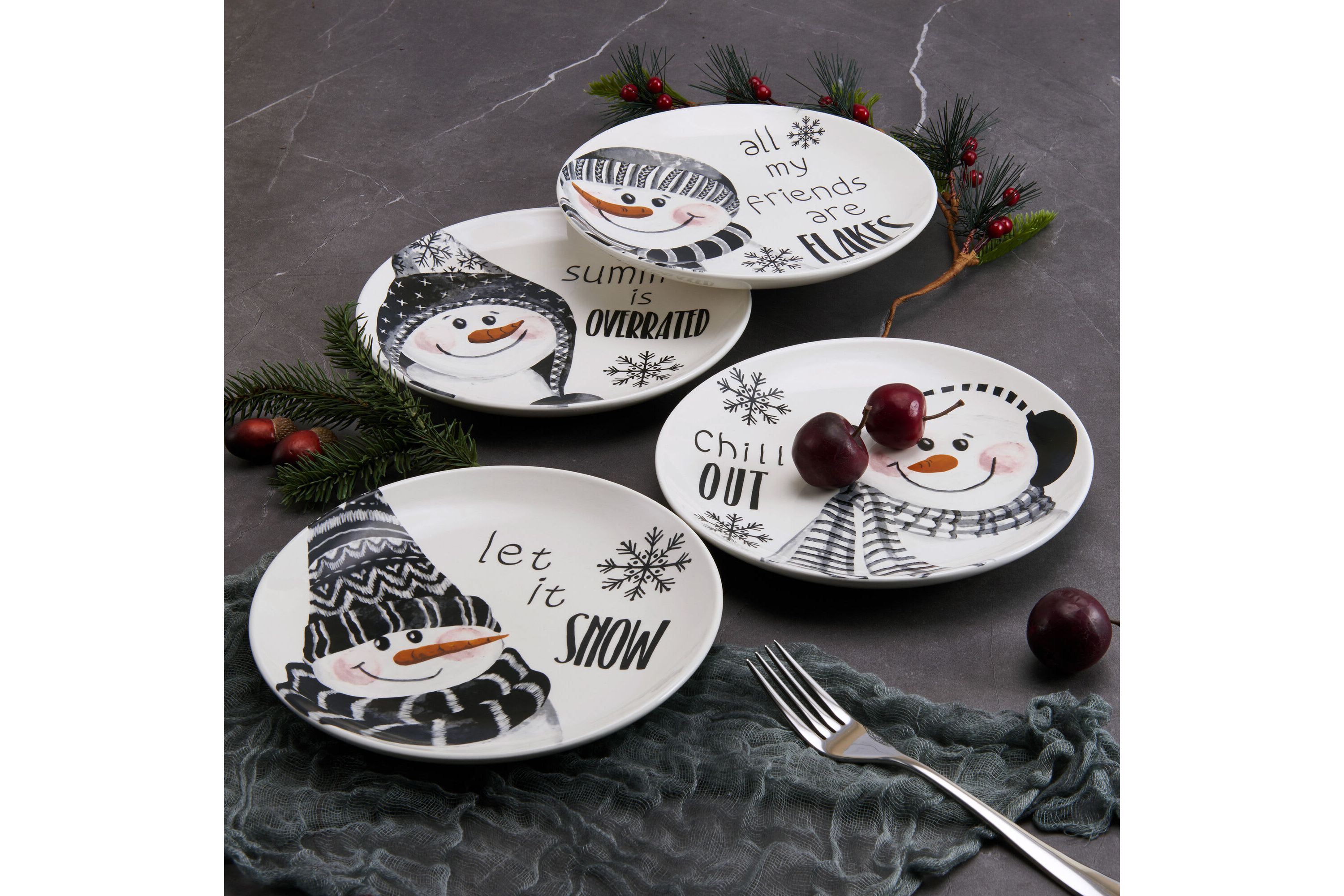 Snow Days Party Plates, Set of 4