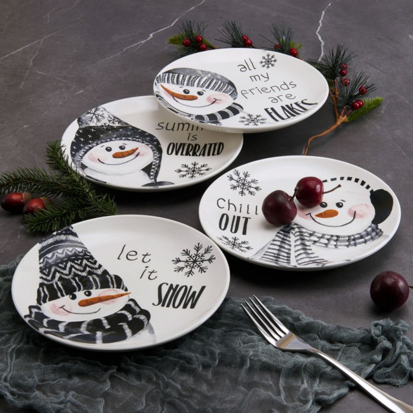 Snow Days Party Plates, Set of 4