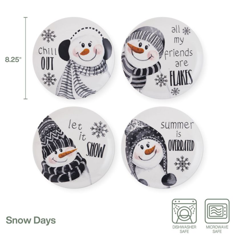 Snow Days Party Plates, Set of 4