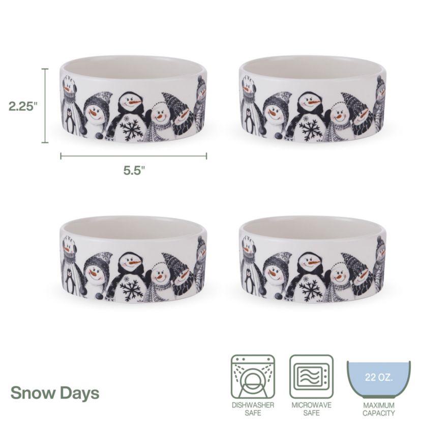 Snow Days Snack Bowl Set, Set of 4