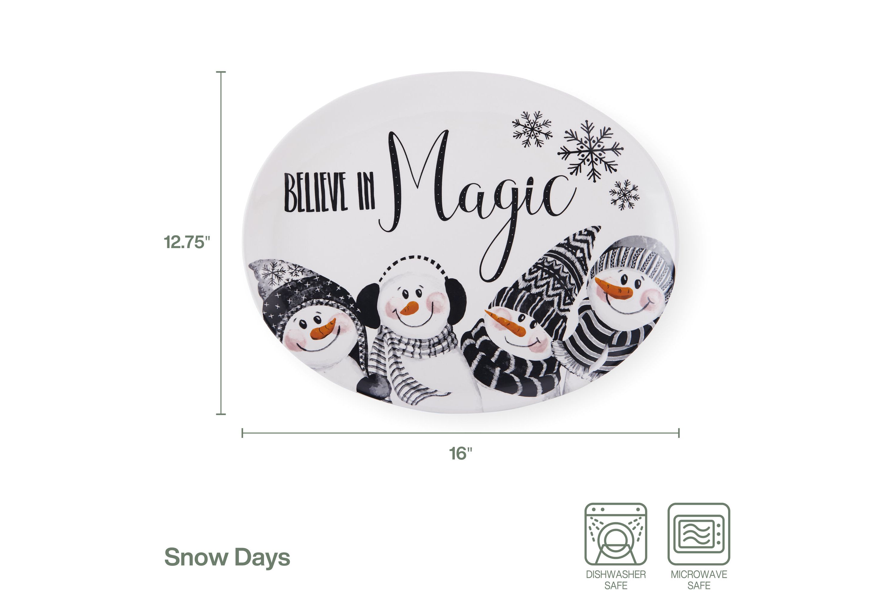 Snow Days 16-in Large Platter