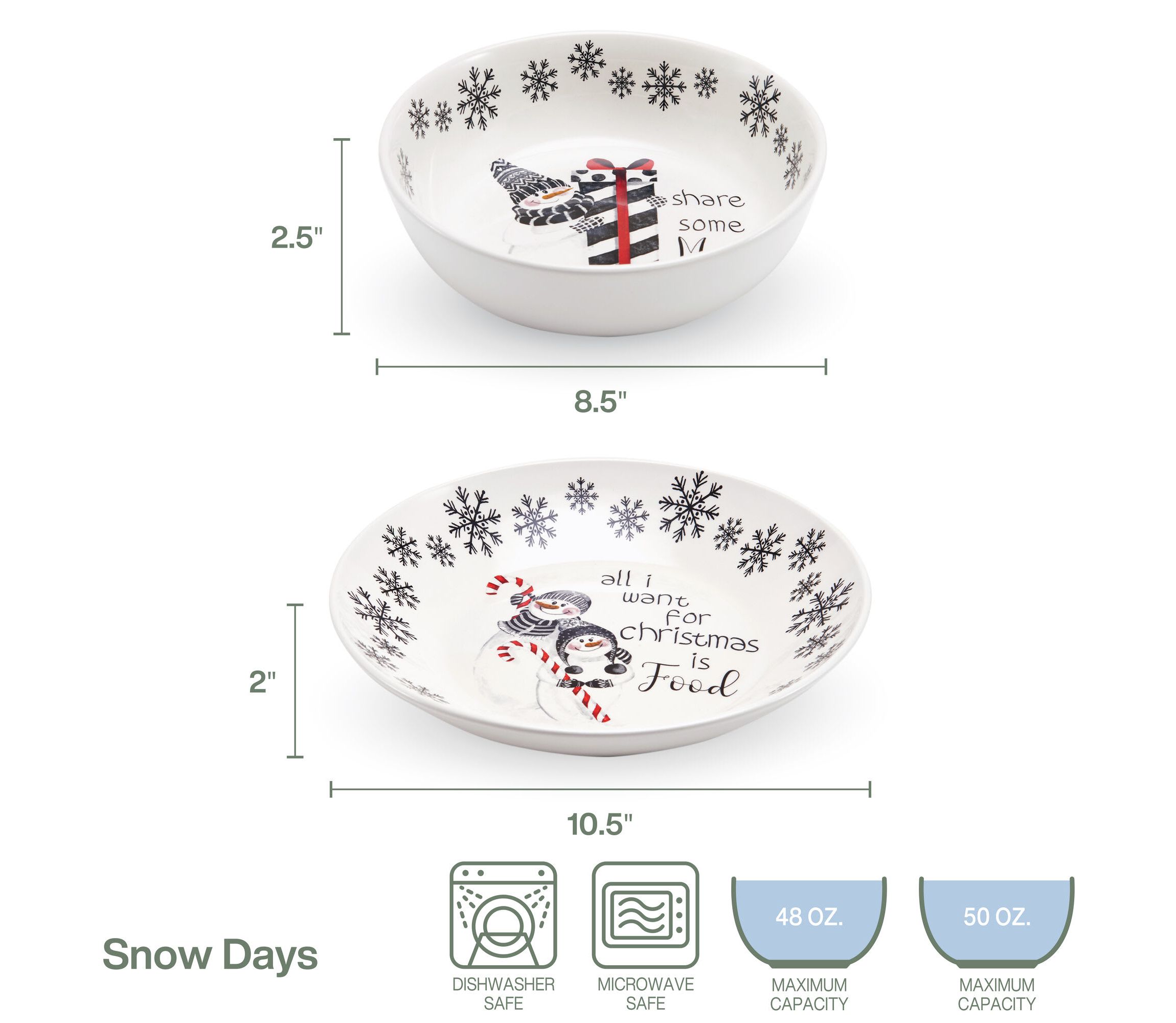 Snow Days Serve Bowls, Set of 4