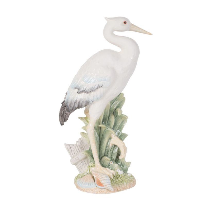 Newport Home Tall Egret Figurine w/face forward