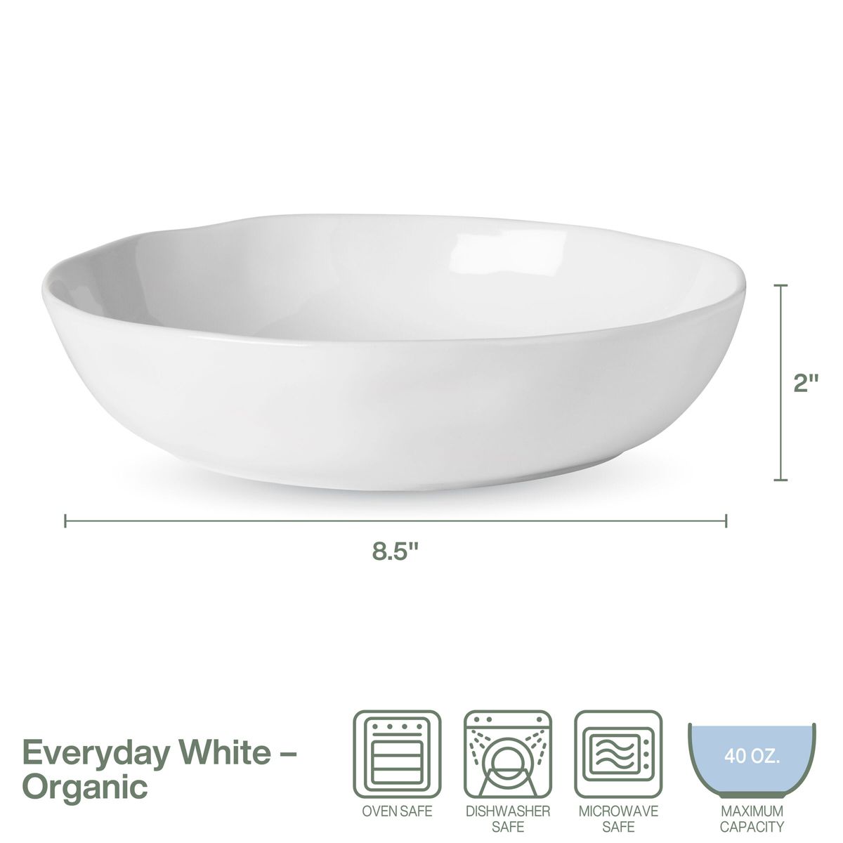 Everyday White Dinner Bowl Set, Set Of 4