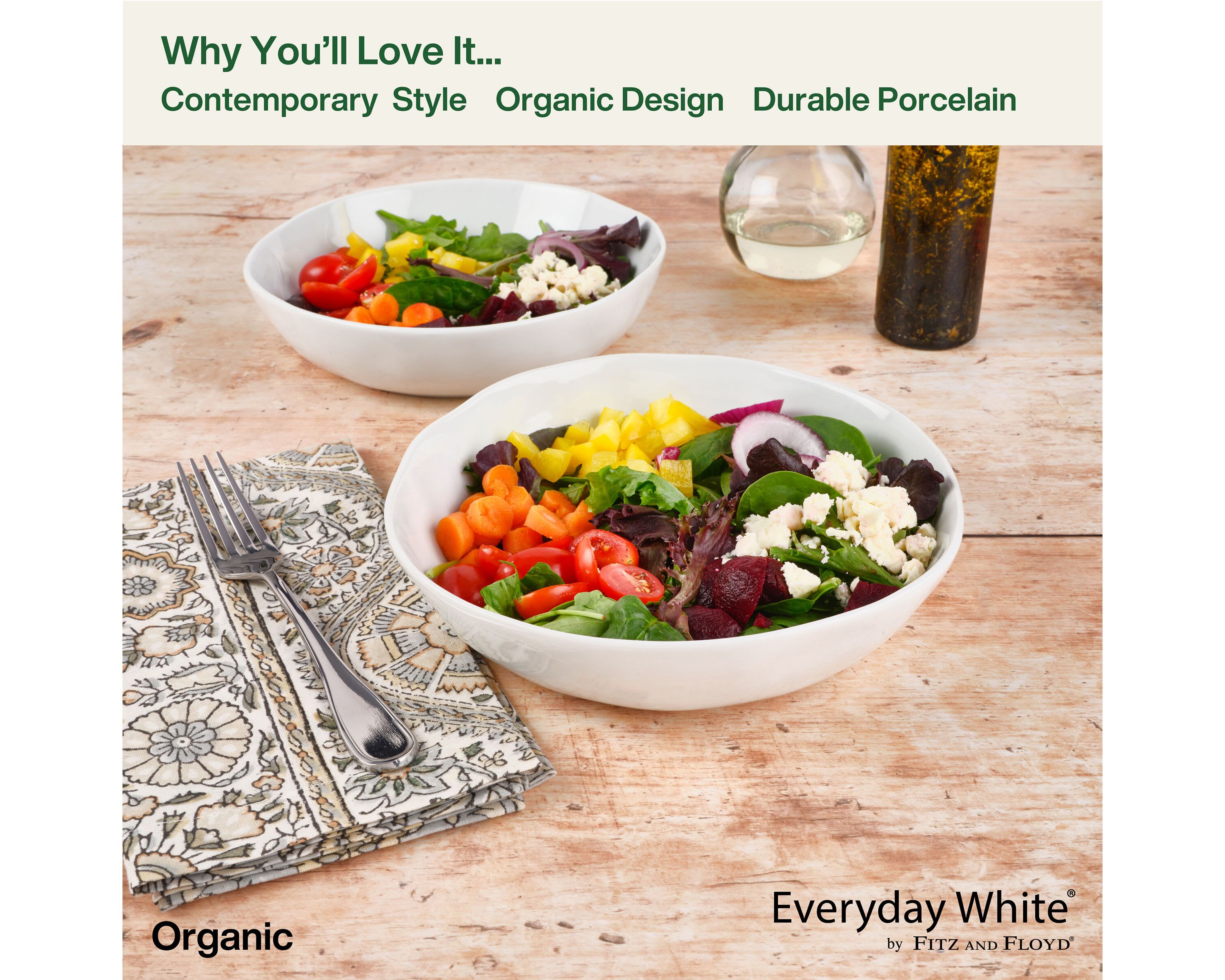 Everyday White Dinner Bowl Set, Set Of 4