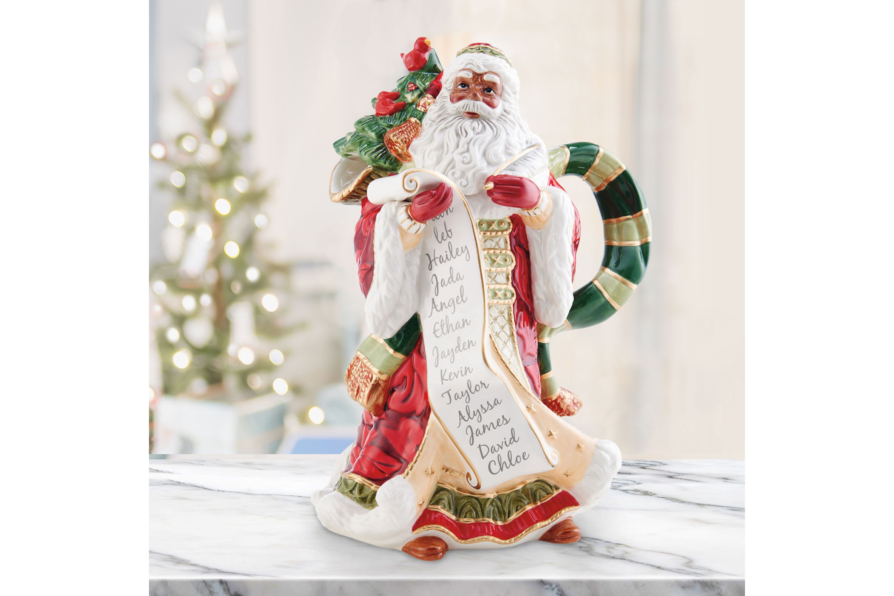Holiday Home African American Santa Pitcher