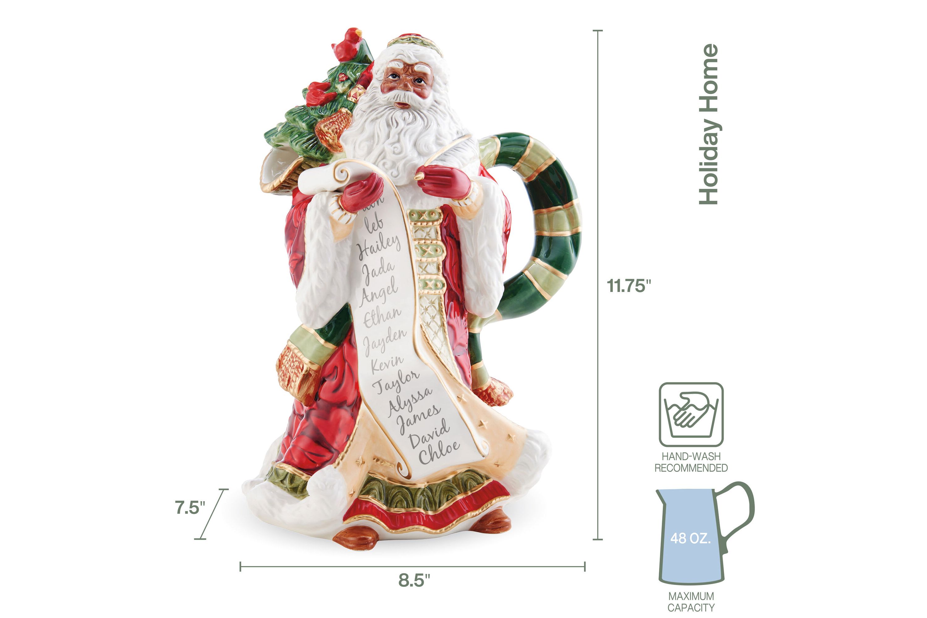 Holiday Home African American Santa Pitcher