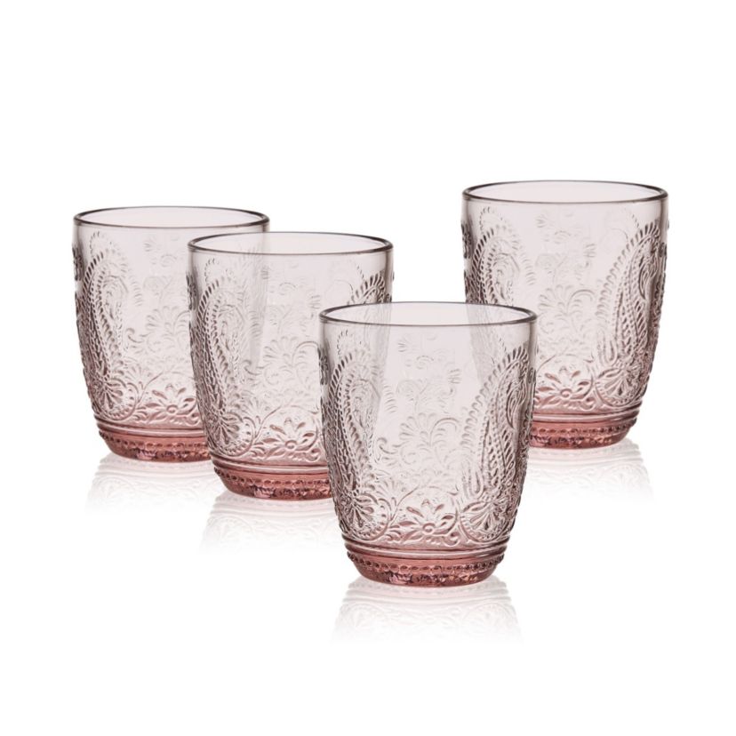 Maddi Rocks Double Old Fashioned, Set of 4, Blush