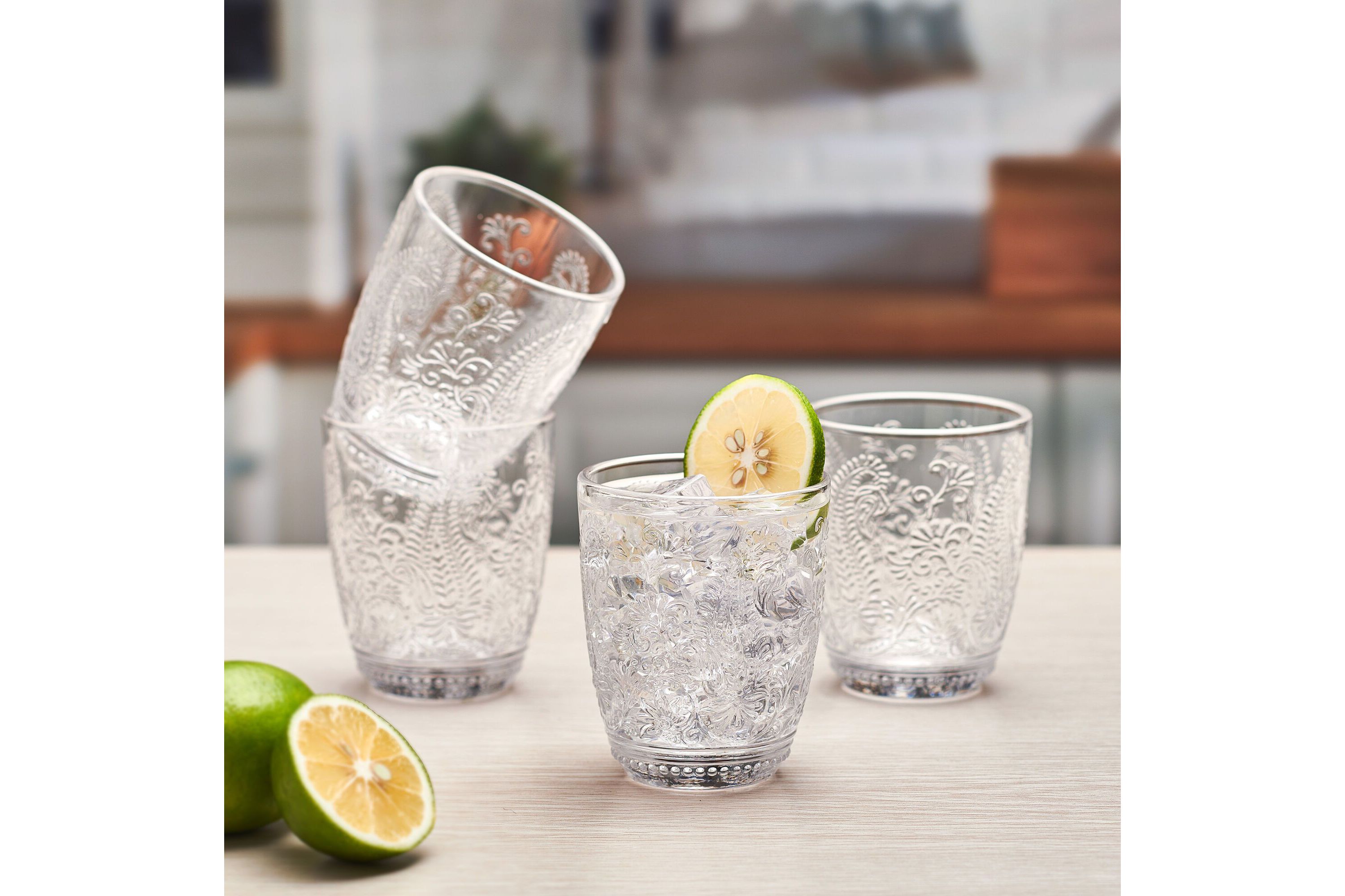 Maddi Rocks Double Old Fashioned, Set of 4, Clear, 10-ounce