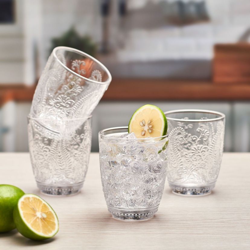 Maddi Rocks Double Old Fashioned, Set of 4, Clear, 10-ounce