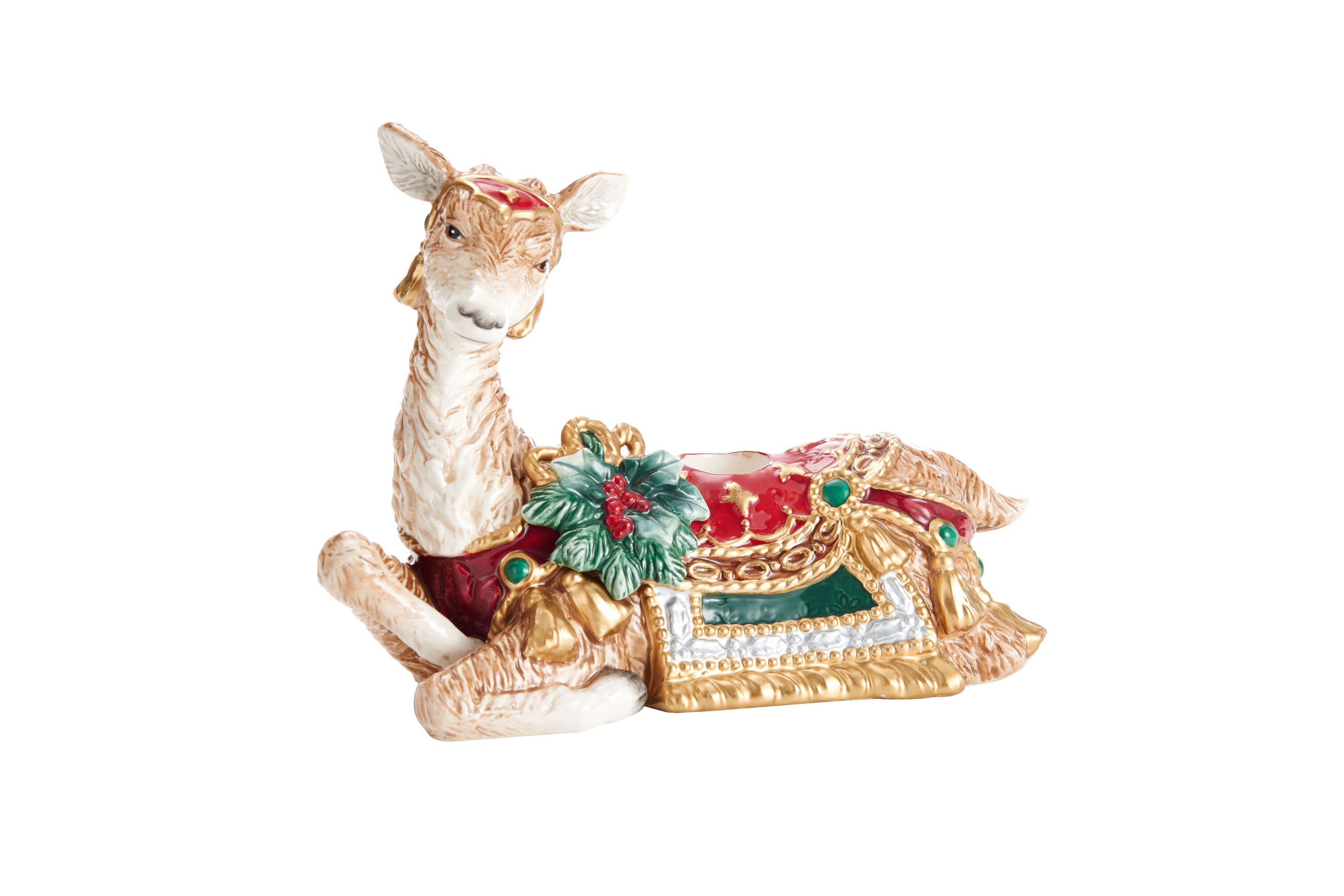 Noel Holiday Resting Deer Candleholder