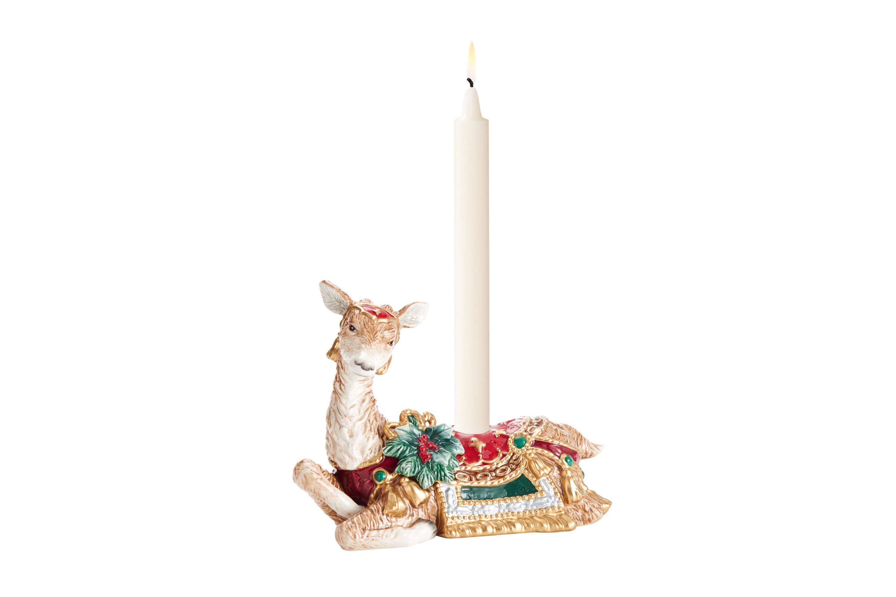 Noel Holiday Resting Deer Candleholder