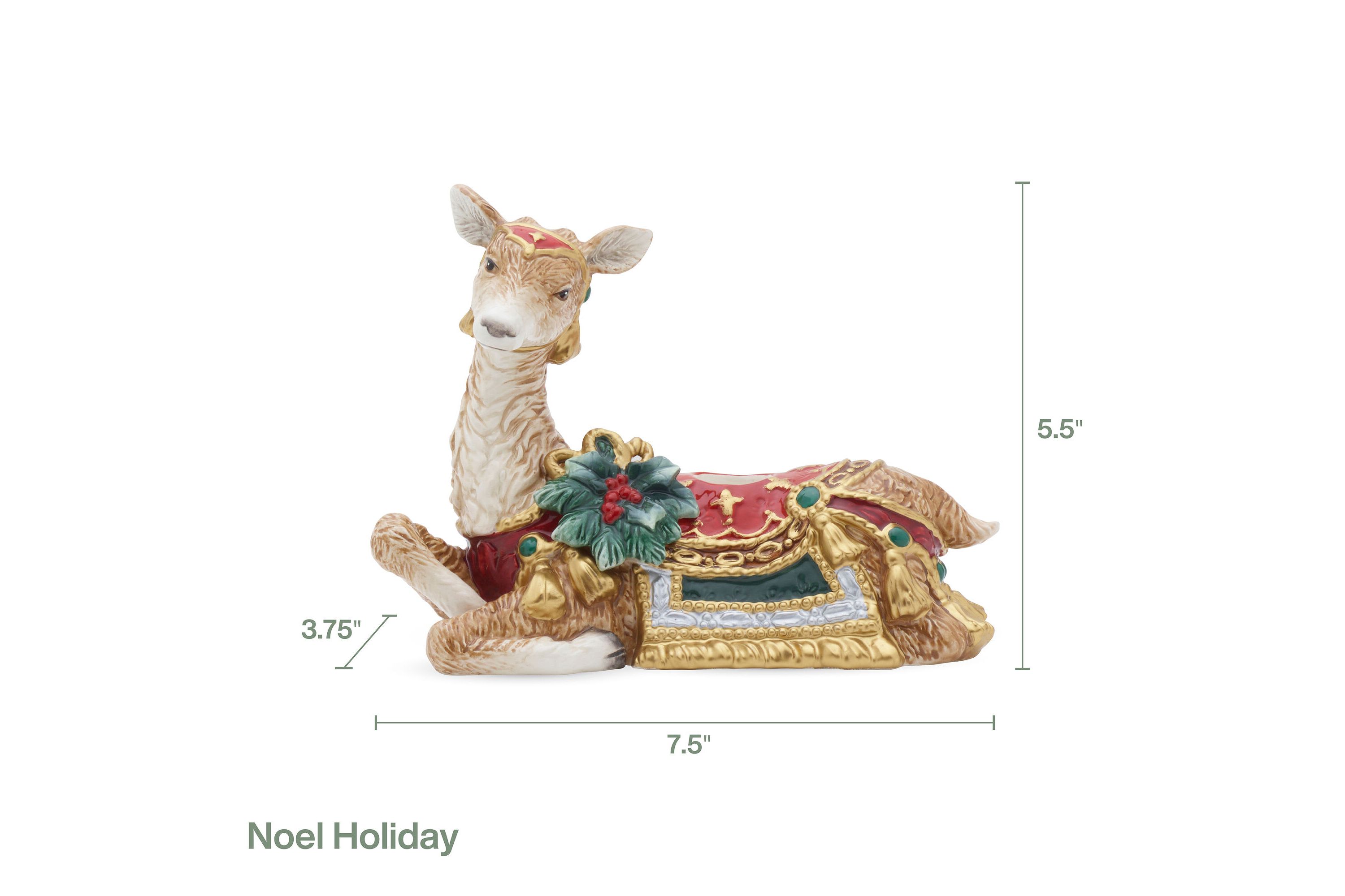 Noel Holiday Resting Deer Candleholder
