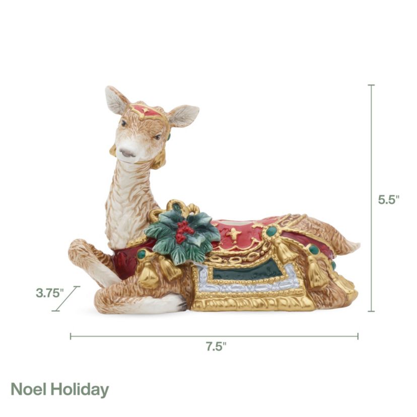 Noel Holiday Resting Deer Candleholder