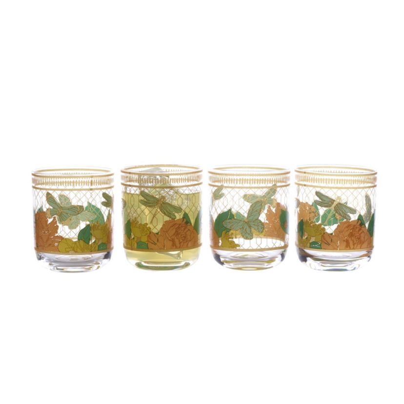 Vintage Vibe Set of 4 Highball Tumbler Juice Glass, 19 Ounce, Multicolored