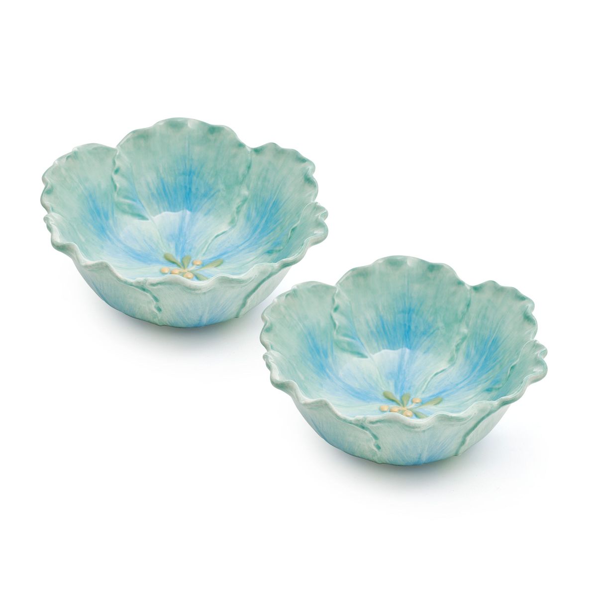 Meadow Set of 2 Tulip Bowls, Blue