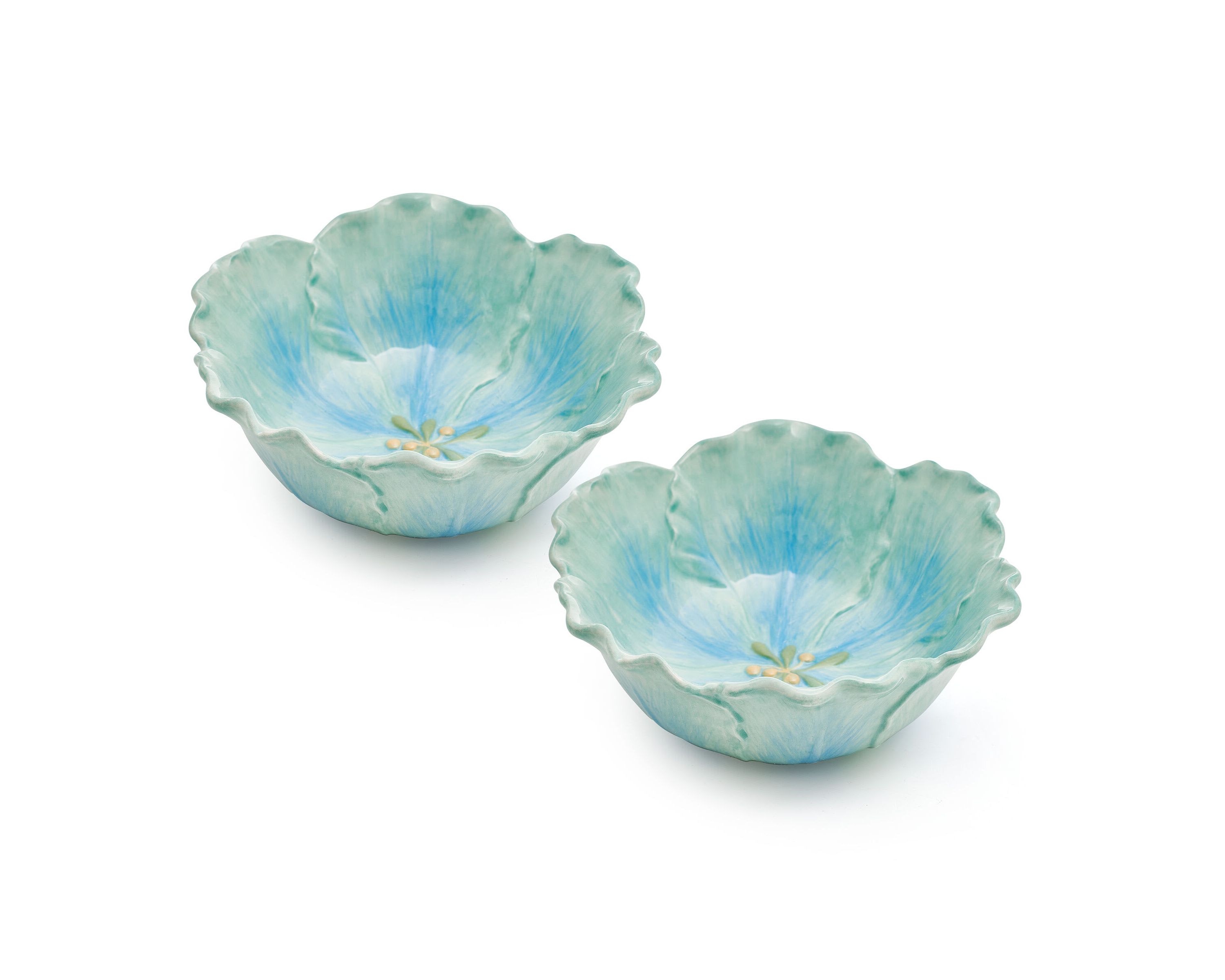 Meadow Set of 2 Tulip Bowls, Blue