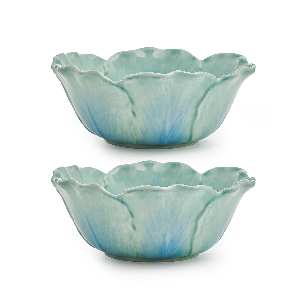 Meadow Set of 2 Tulip Bowls, Blue