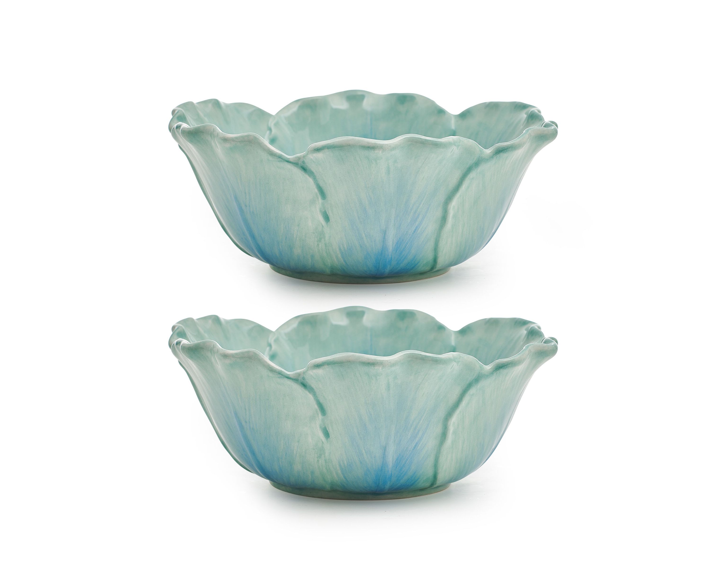 Meadow Set of 2 Tulip Bowls, Blue