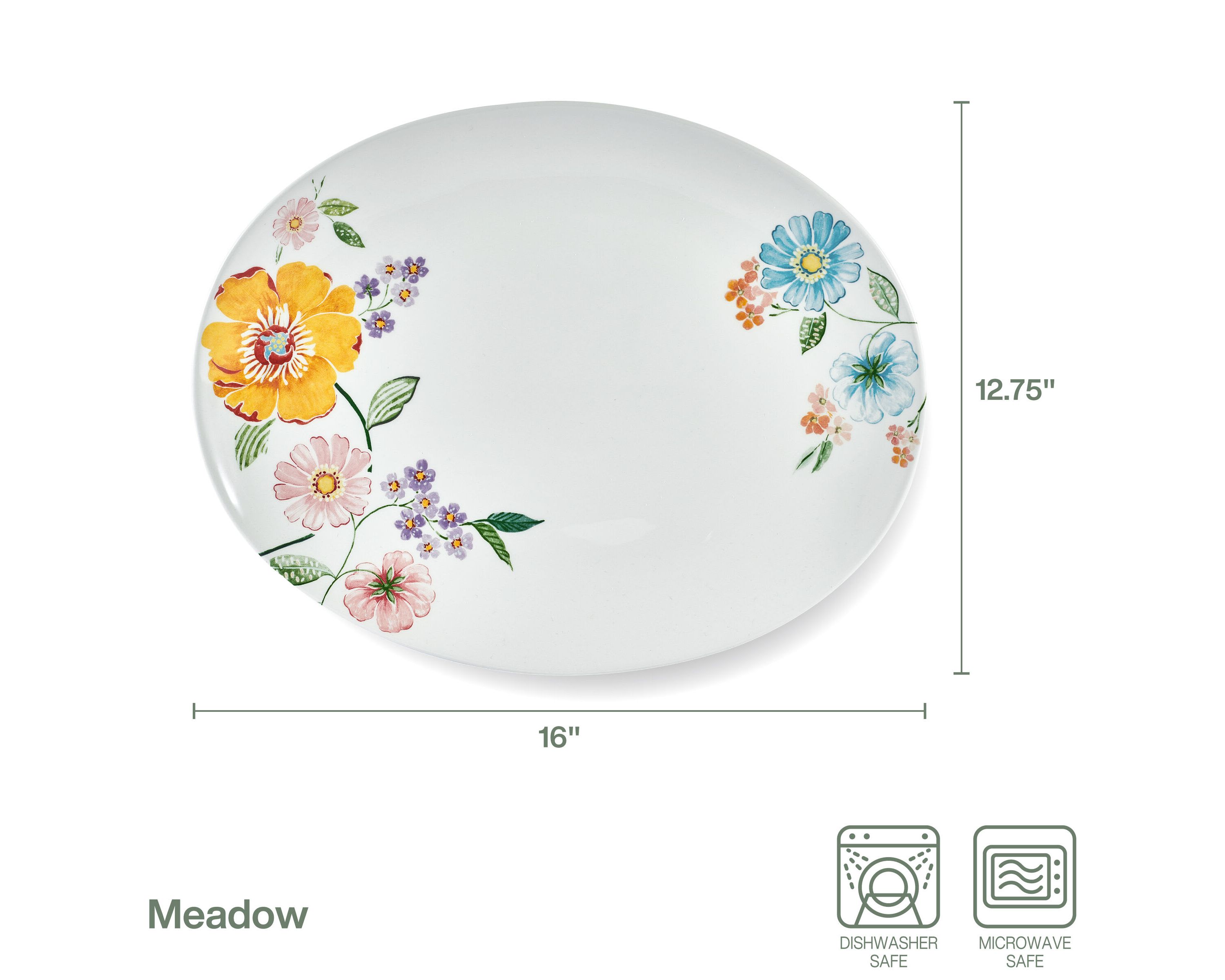 Meadow Large Platter, 16 Inch