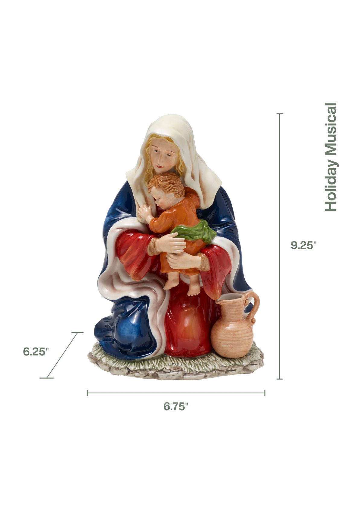 O Holy Night Mother and Child Holiday Musical Figurine