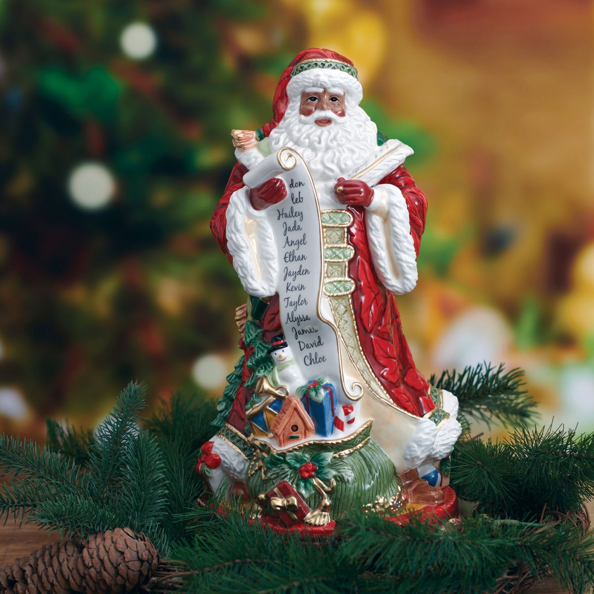 Holiday Home 13-in  African American Santa Figurine