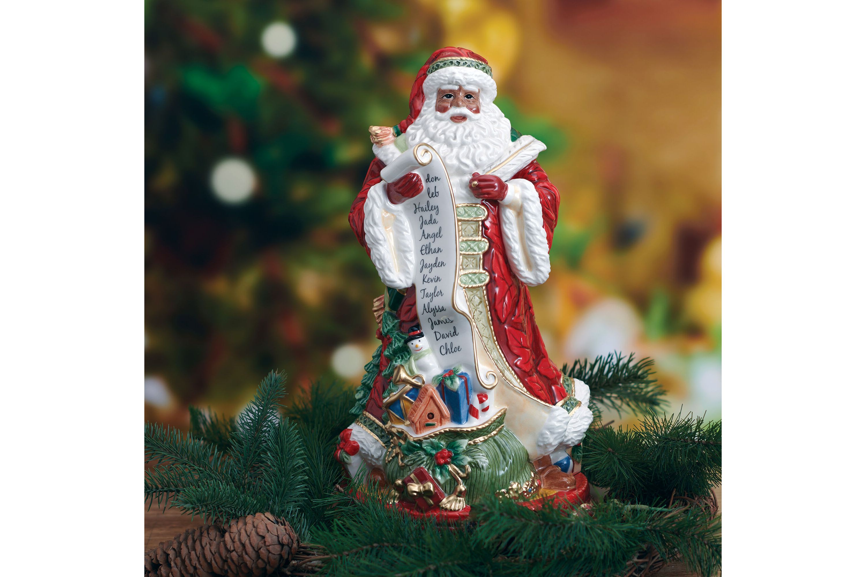 Holiday Home 13-in  African American Santa Figurine