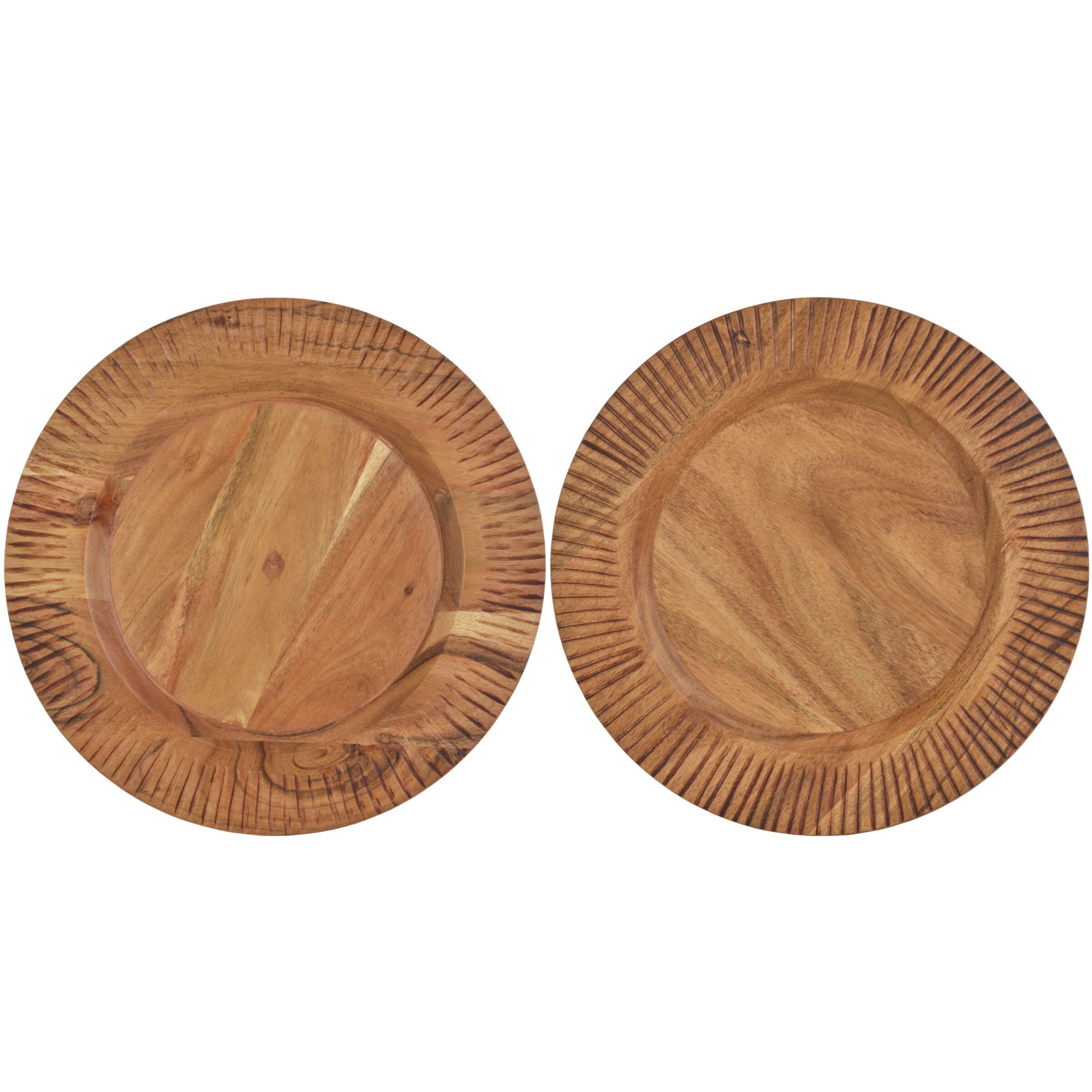 Caleb Set of 2 Natural Charger, Acacia Wood