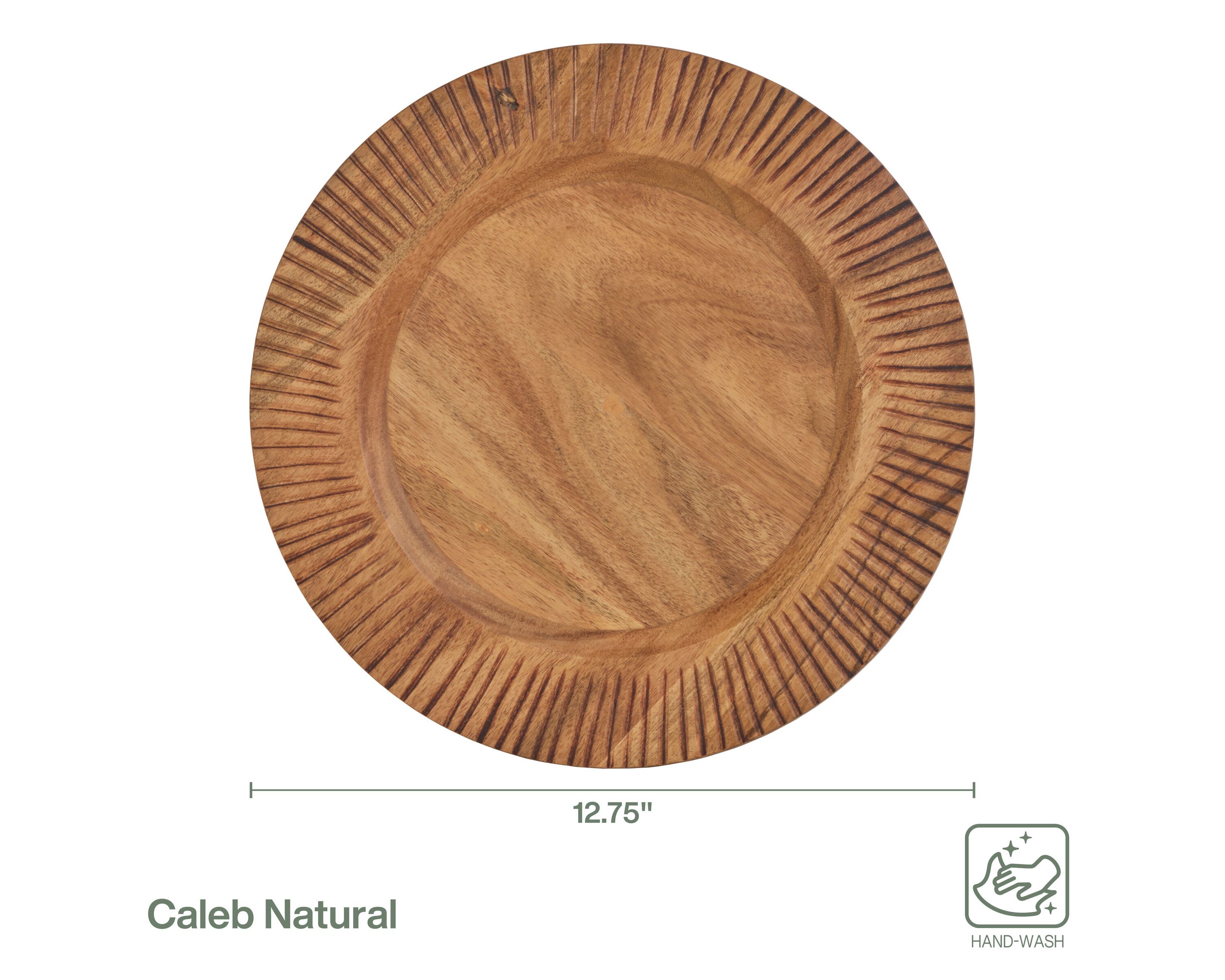 Caleb Set of 2 Natural Charger, Acacia Wood